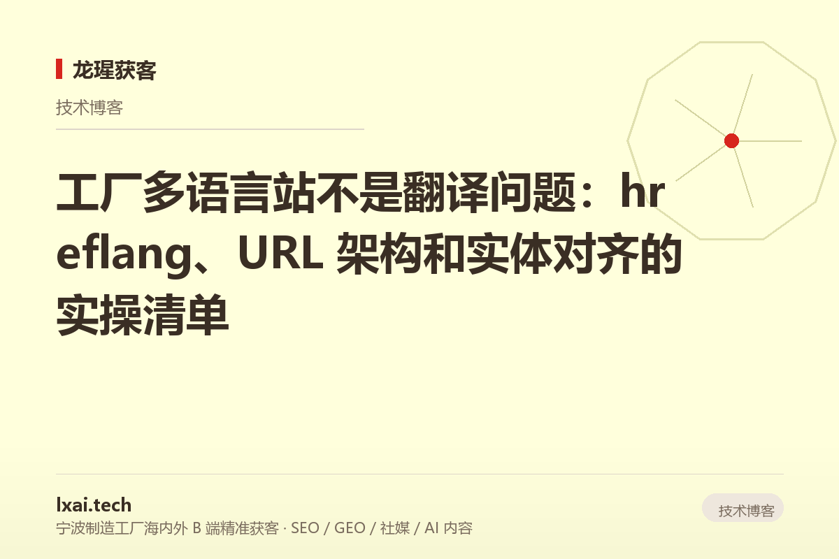 工厂多语言站不是翻译问题：hreflang、URL 架构和实体对齐的实操清单